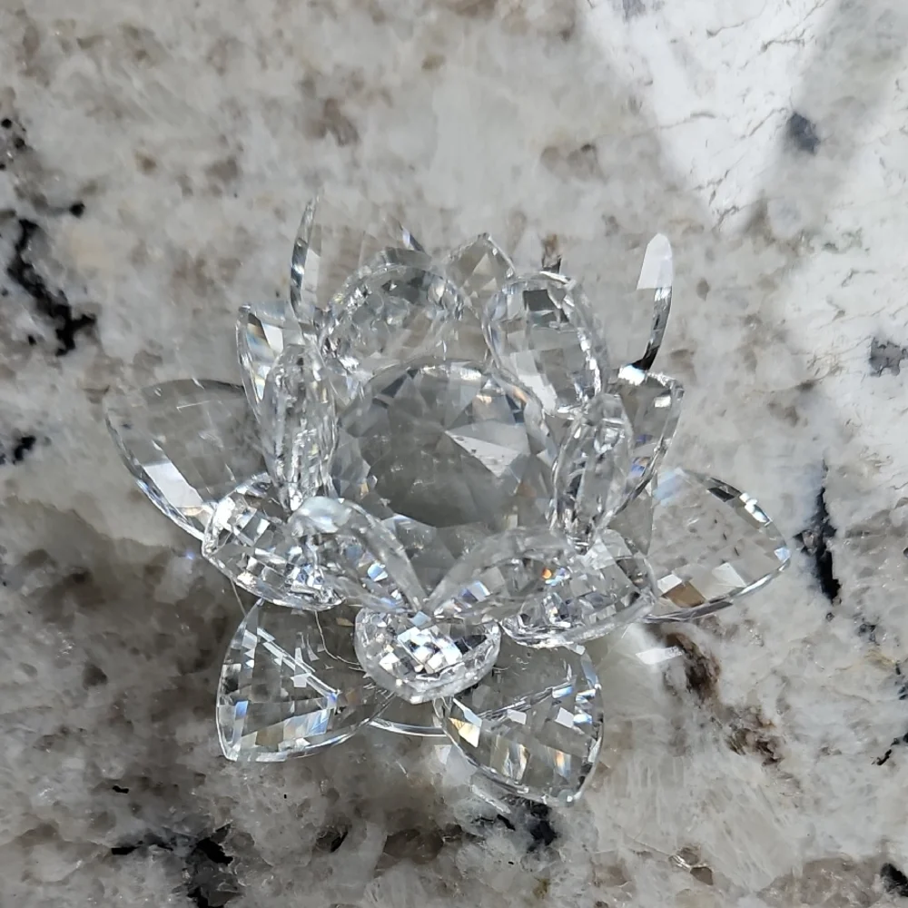 Glass Lotus Flower Decor